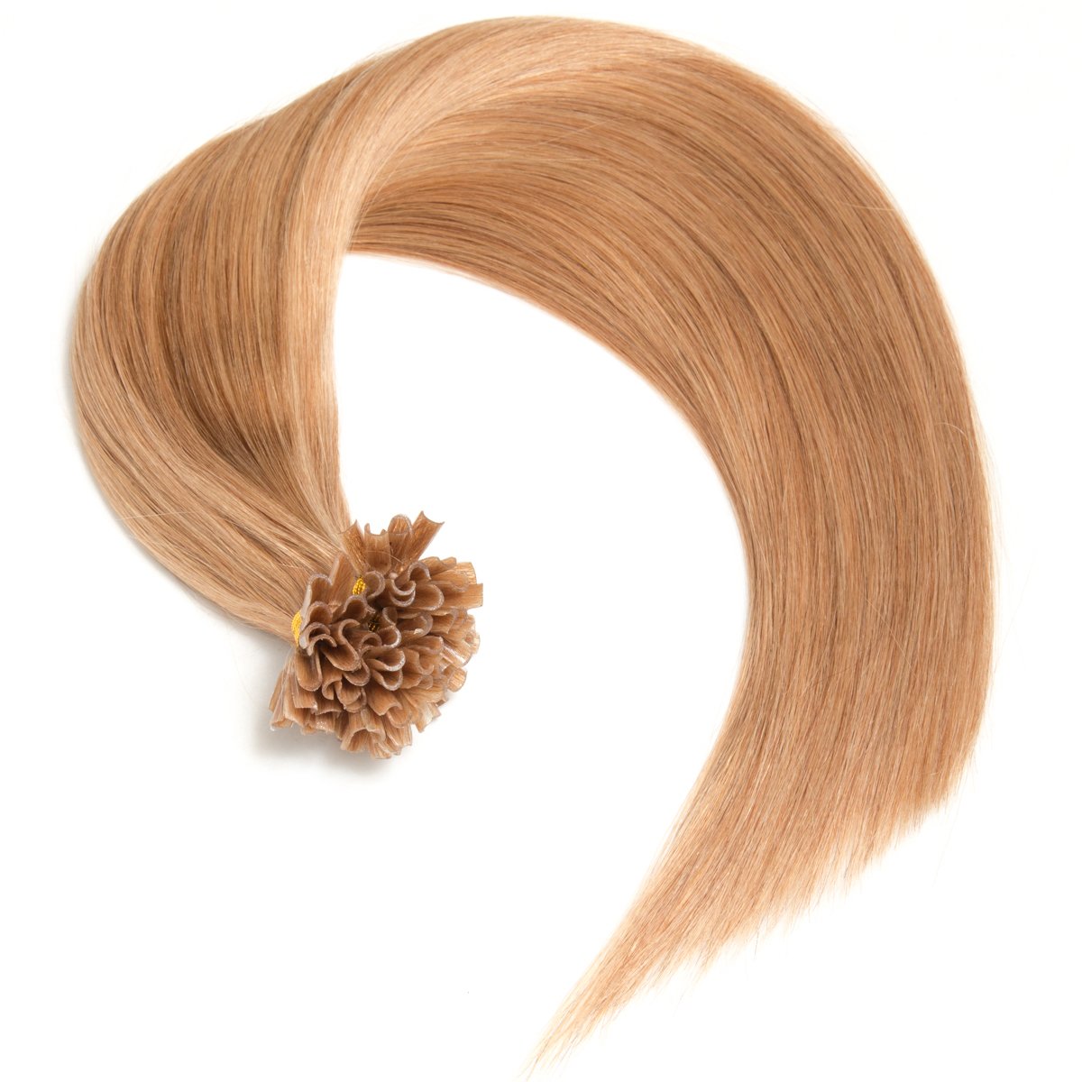 Dunkelblonde Bonding Extensions aus 100% Remy Echthaar 150 0,5g 50cm Glatte Strähnen - Lange Haare mit Keratin Bondings U-Tip als Haarverlängerung und Haarverdichtung in der Farbe #18 Dunkelblond
