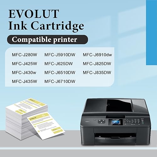 Miniatura 2 de LC75 Cartucho de tinta de alto rendimiento (paquete de 4, 1BK1C1M1Y) - Cartucho de tinta compatible con Eout LC75BK LC75C LC75M LC75Y para impresora