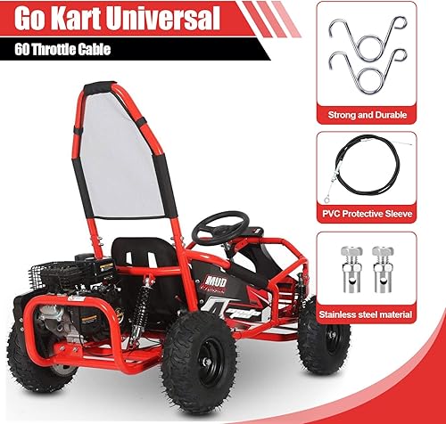 Miniatura 4 de Royitay 2 cables universales del acelerador de 60 pulgadas de largo con carcasa de 53 pulgadas para Manco 8252 ASW Go Kart Mini Bike Buggy Cart Jeep