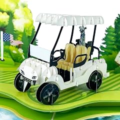 3D Golf Cart Popup Card - Handmade Paper Art for Birthday Anniversary Christmas Fathers Day - Unique Greeting