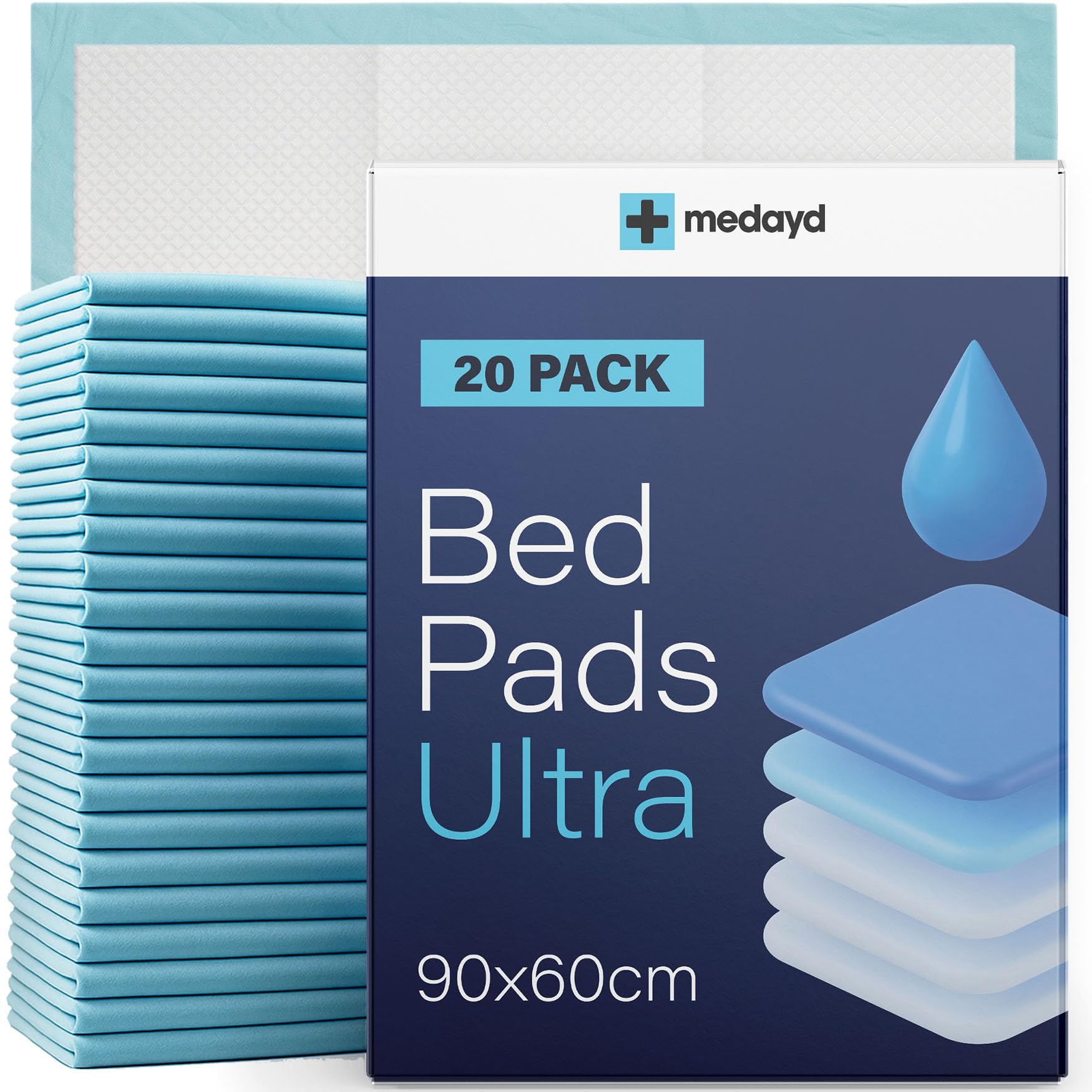 20 x MEDAYD Disposable Incontinence Bed Pads 90 x 60cm