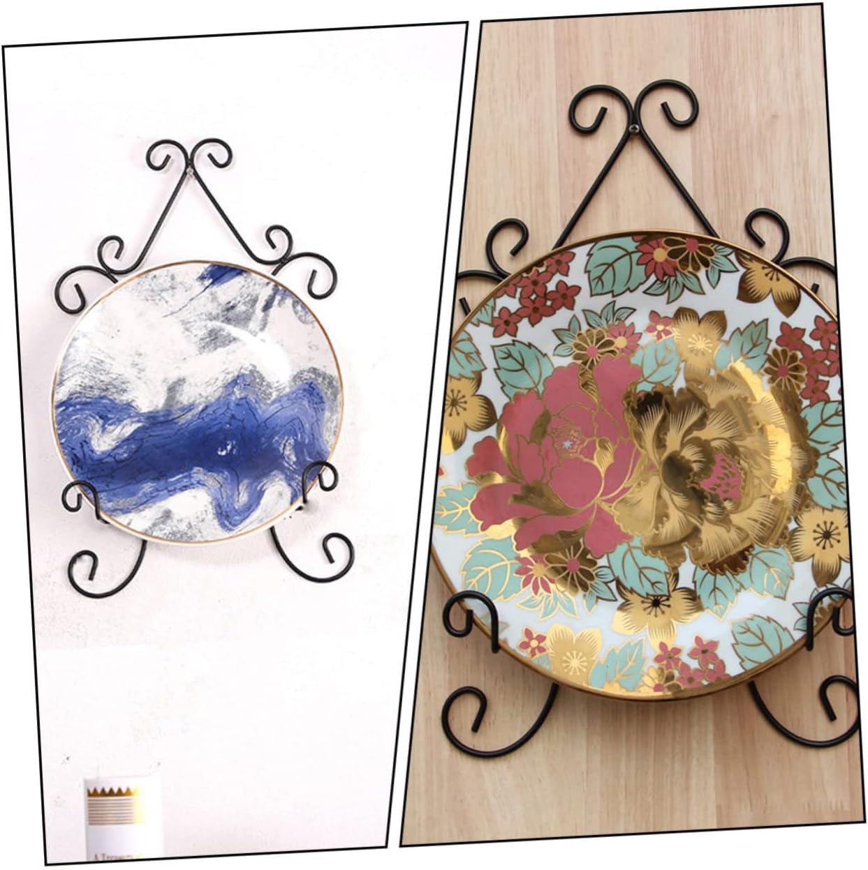VALICLUD 2Pcs Plate Holder Wall Display Stand Artwork Display Rack for Plates Photos Art Stylish Finish for Home Decoration