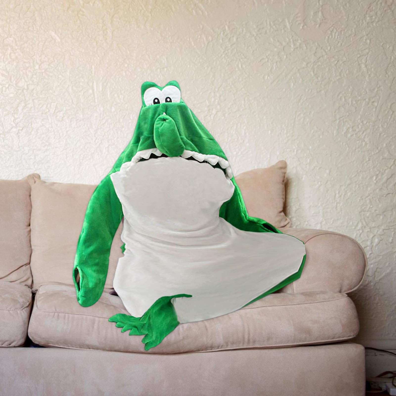 Sacco A Pelo Dinosauro Pigiama Cosplay in Flanella Morbido Caldo Divertente | Costume Dinosauro In Flanella Per Masquerade, Ruolo, Freddo, Campeggio, Pigiama Comodo