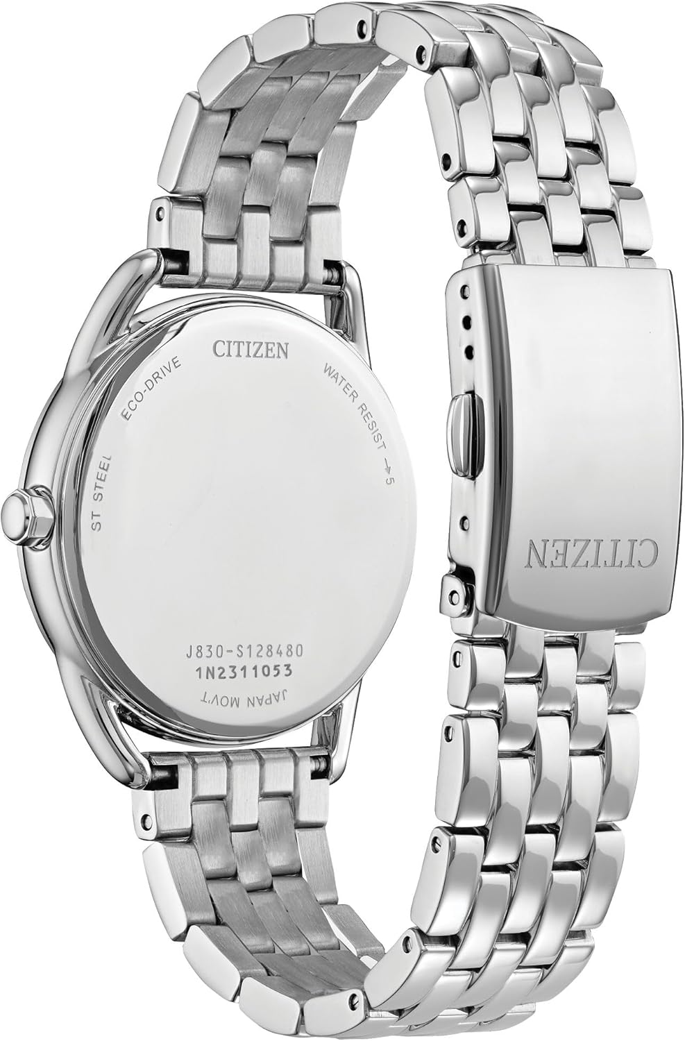 西铁城女士经典光动能腕表，不锈钢材质