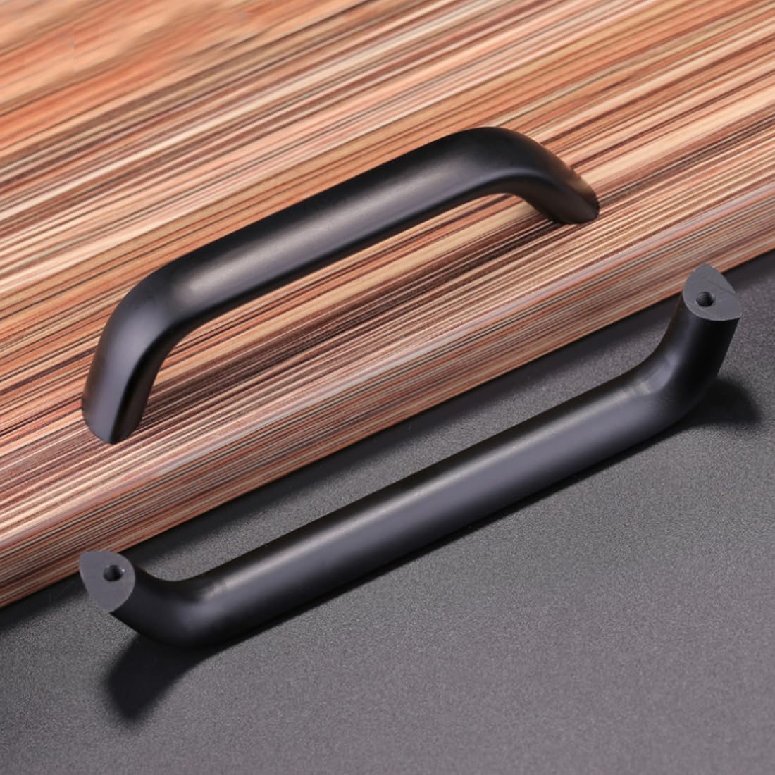 Pack of 4 Kitchen Handles, Aluminium Arch Handles, Wardrobe Door Handles, Dressing Table, Cabinet, Furniture Handles, Black for Kitchen Bathroom Drawer