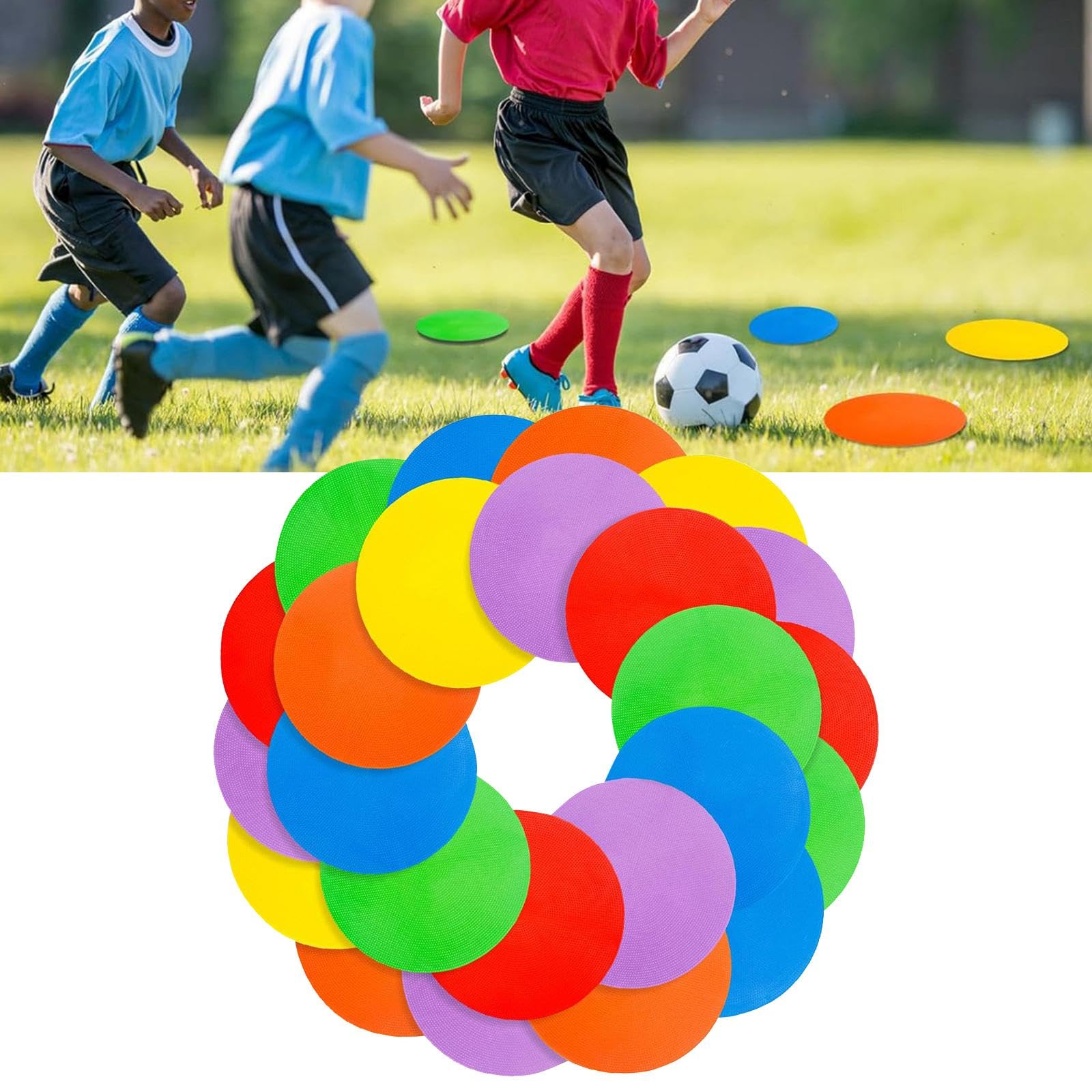 Milageto 30 Stück Bodenmarkierungen Ausrüstung Kreis 4" für Spiele Aktivitäten