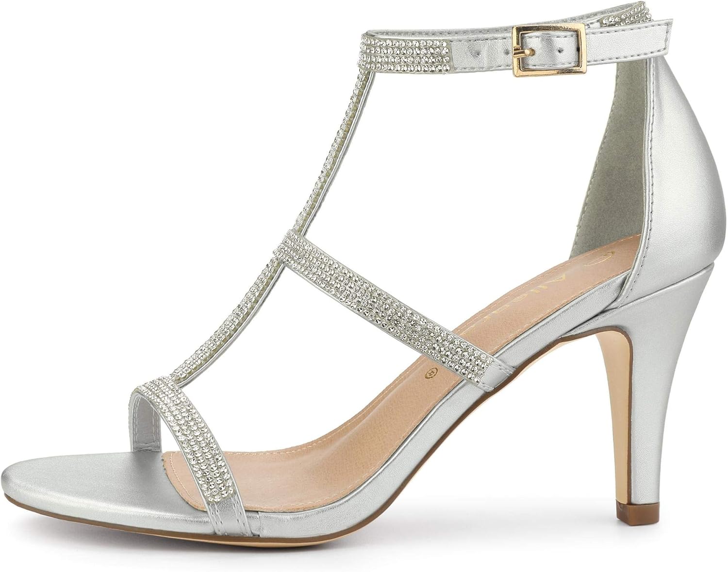 Allegra K Women's Rhinestone Ankle Strap Stiletto High Heel Sandals - Image 7