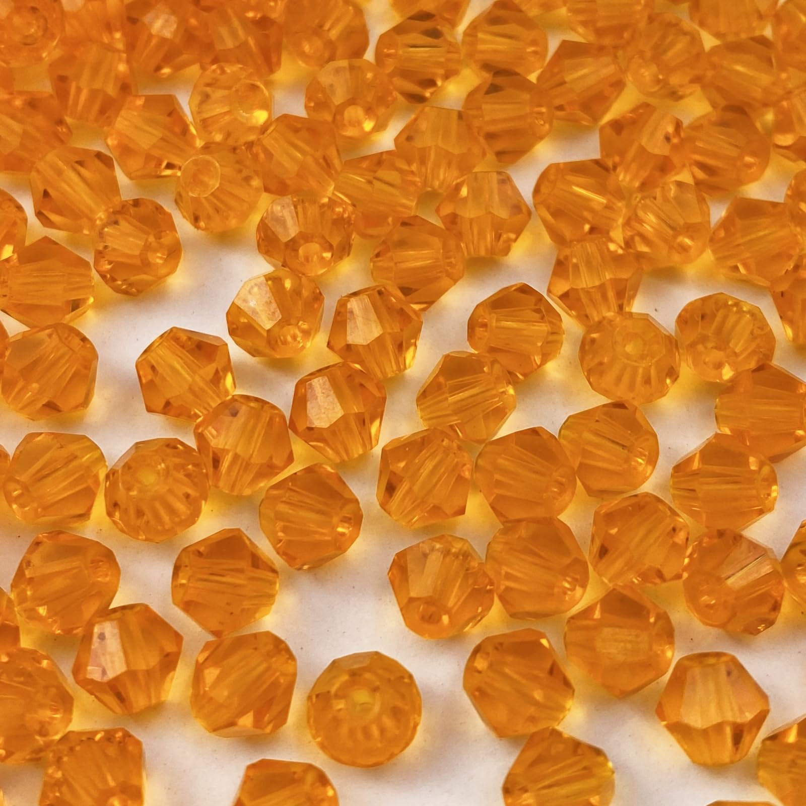 200pcs Bicone Crystal Beads 6mm Crystal Glass Faceted Beads for Necklace Bracelet Earrings DIY Jewelry Crafts Making Supplies(Orange)