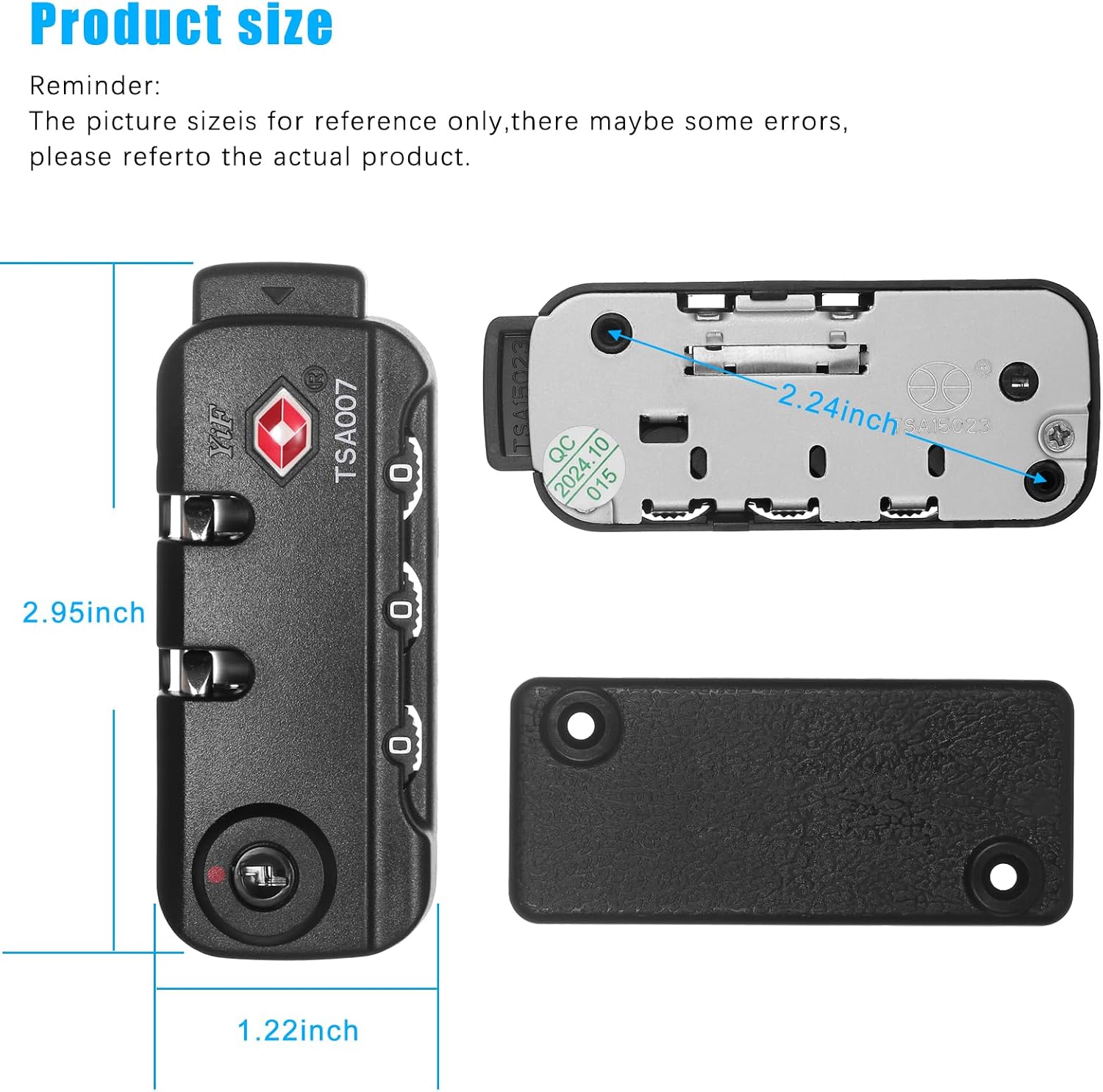 TSA Approved Combination Lock, 2 PCS | Suitable for Luggage, Backpacks, Handbags, With 2 PCS Spare TSA-007 KEY