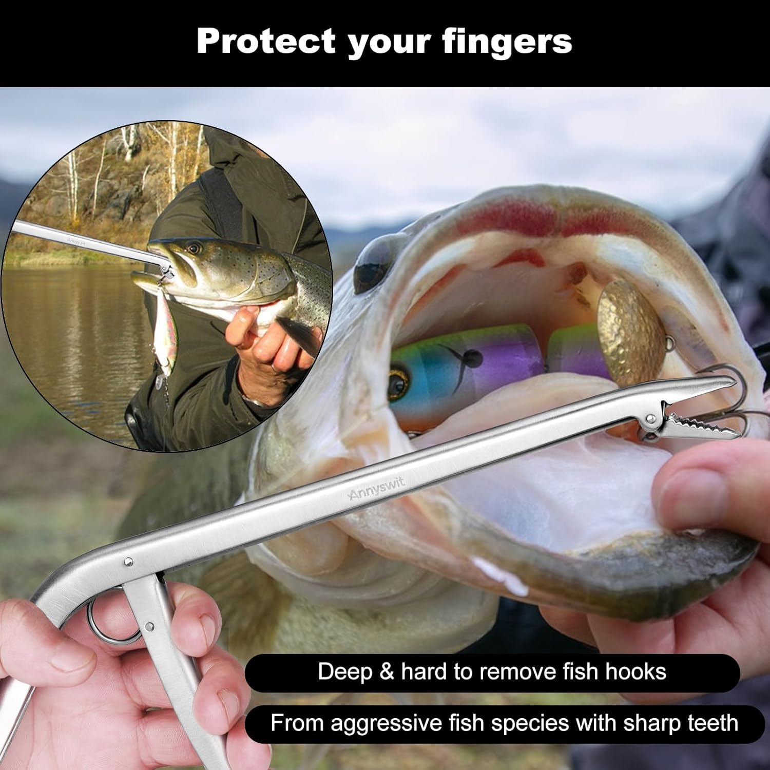 GUOYOU2 Pièces Dégorgeoir De Hamecon Peche,Dégorgeoir Peche Dégorgeoir Pour Pêche Pince Peche Materiel De Peche Outil De Retrait Dhameçon De Pêche Pince De Peche Inoxydable Hamecon Peche