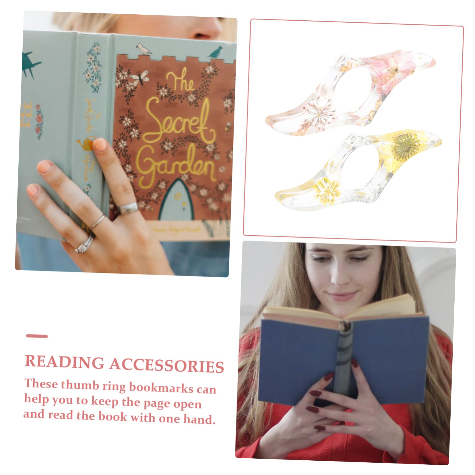Boek duim zijhouder | 4 stuks bloemenhars bladwijzer
