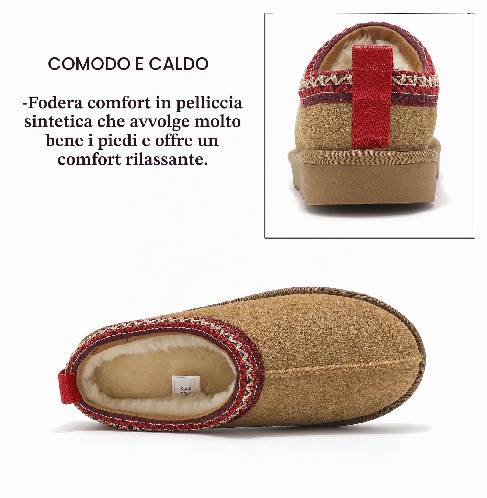 Meik Mangni Donna Pantofole da Casa Invernali 36-43 EU | Antiscivolo,Ciabatte All'aperto,Caldo Peluche,Scarpe di Cotone