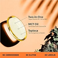 Vista 3 de sapling Suplemento vegano de vitamina D3 + K2 con aceite MCT de coco - 4000 UI de vitamina D y 100 mcg de vitamina K2 como Mk7 - Absorción