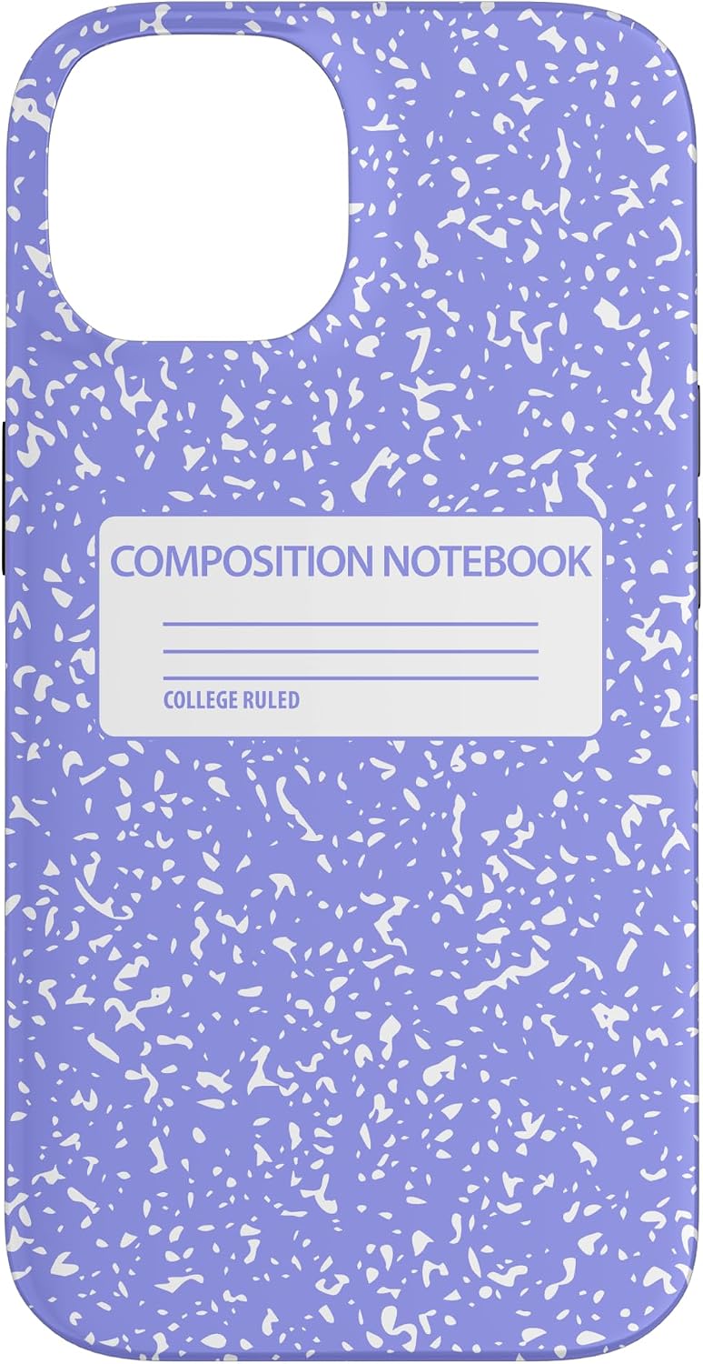 Purple Composition Notebook Pattern Case for iPhone 14