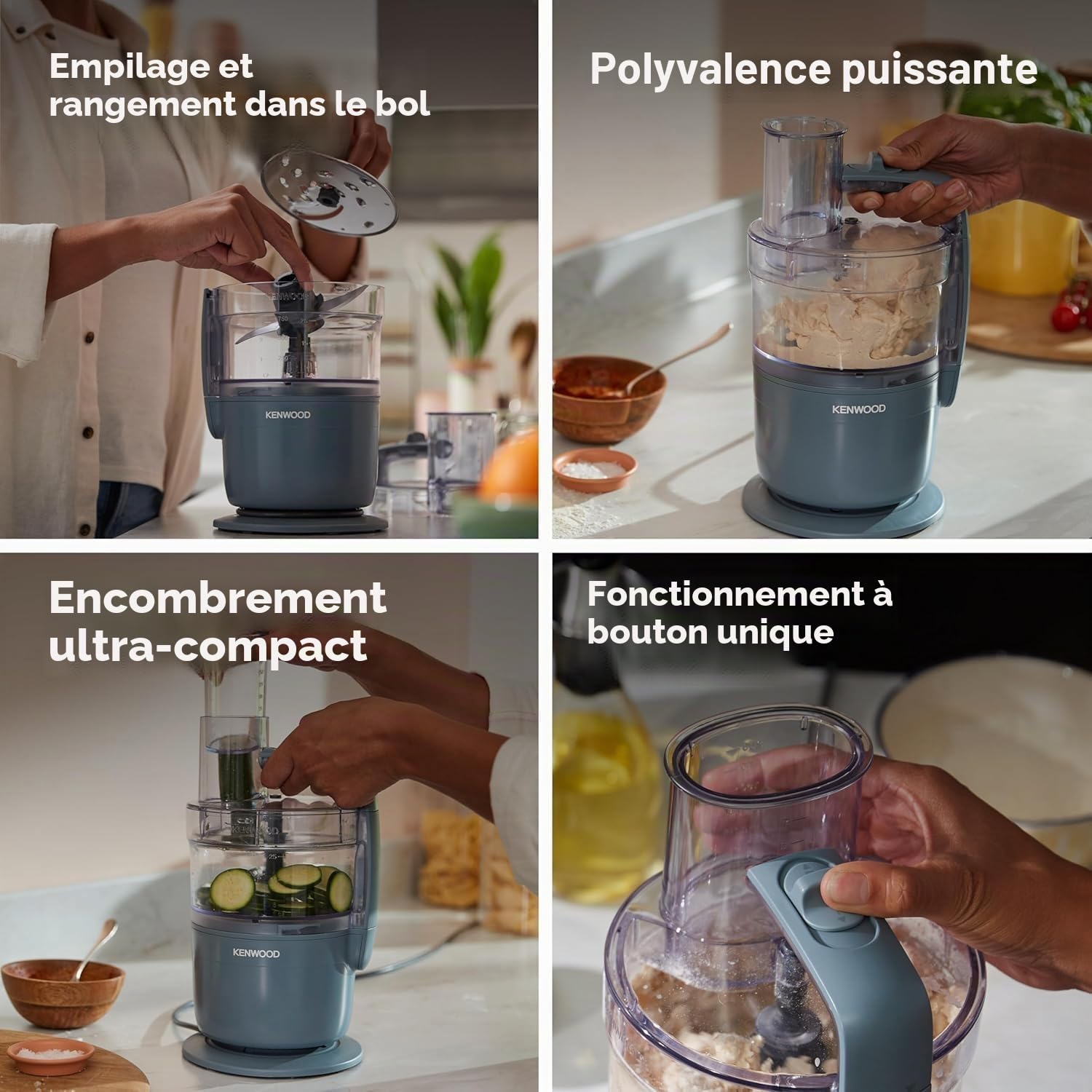 Kenwood FDP22.130GY FP KW FP1+DP INT Robot de cuisine 650 W bleu