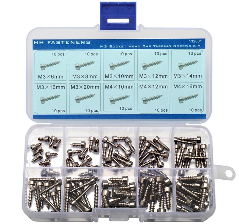 M3 M4 Tapping Screws Hex Socket Cap Head SelfTapping Screw Kit