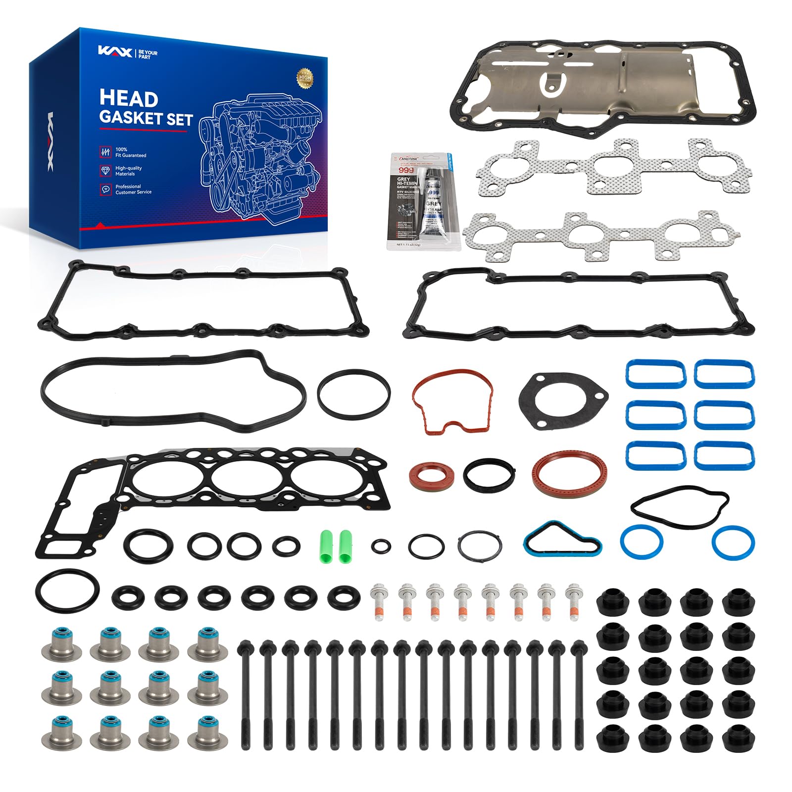 KAX Head Gasket Set Fit for Liberty 2002-2005 3.7L, Dakota 2004-2005 3.7L