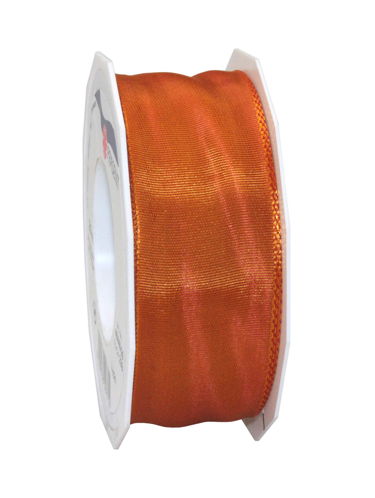 Präsent - Lyon Wired Taffeta Ribbon Amber 40 mm Width, 25 m Length