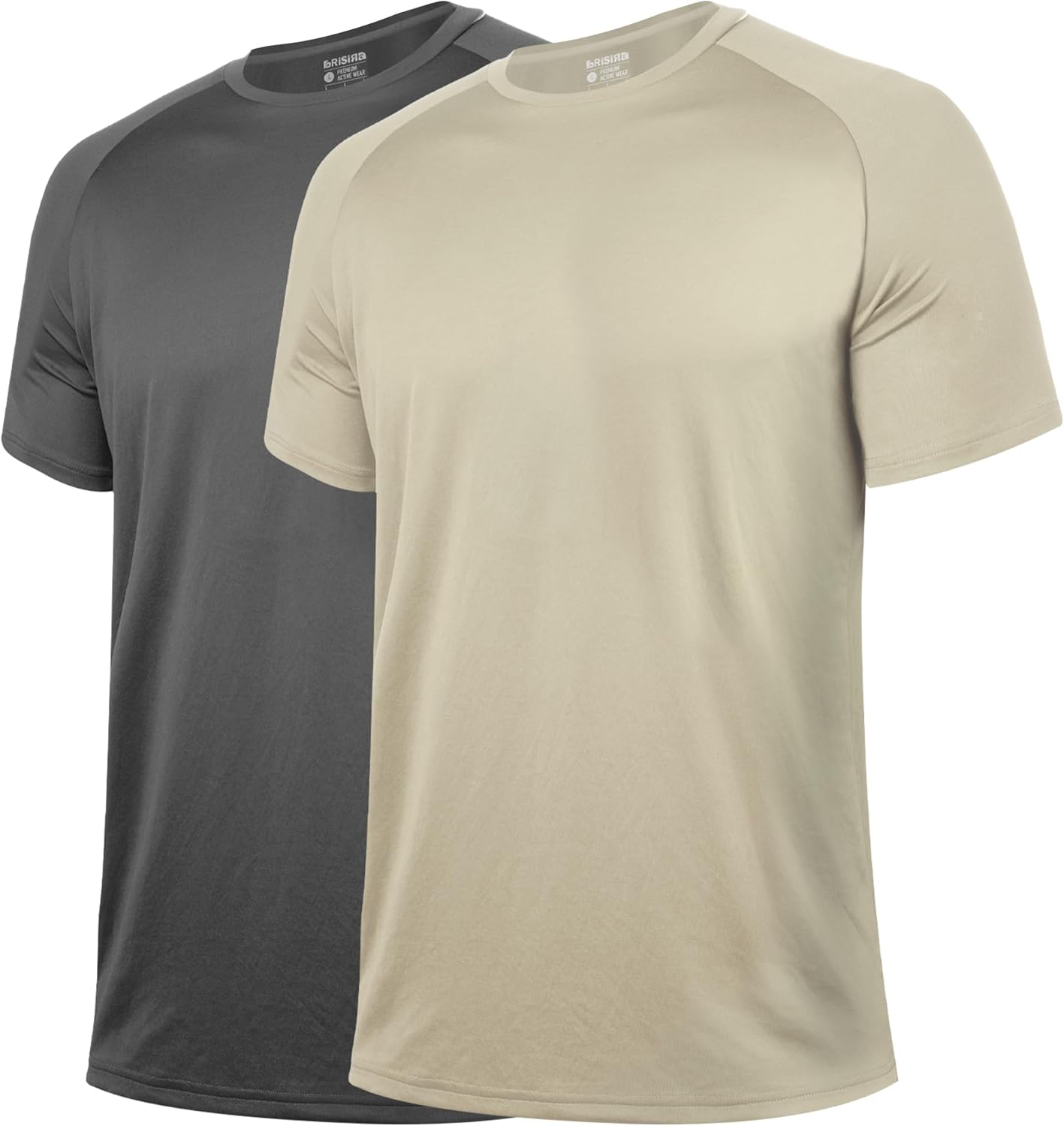 BRISIRA Coolmax Cooling Workout Shirts for Men Quick Dry Moisture Wicking Gym Tshirts Athletic Active Short Sleeve Tees