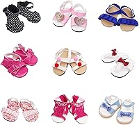 Vista 5 de 5 pares de zapatos + 2 pares de calcetines para zapatos y botas para muñeca 18 inch Zapatos American muñecas accesorios 100% Get Panda o Patines