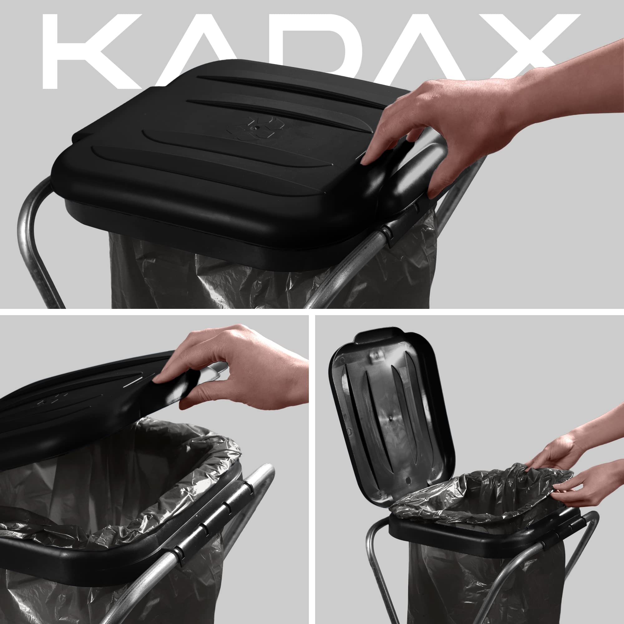 KADAX Porte-Sacs Poubelle Intérieur Extérieur - Support Tri Sélectif Déchets Marron