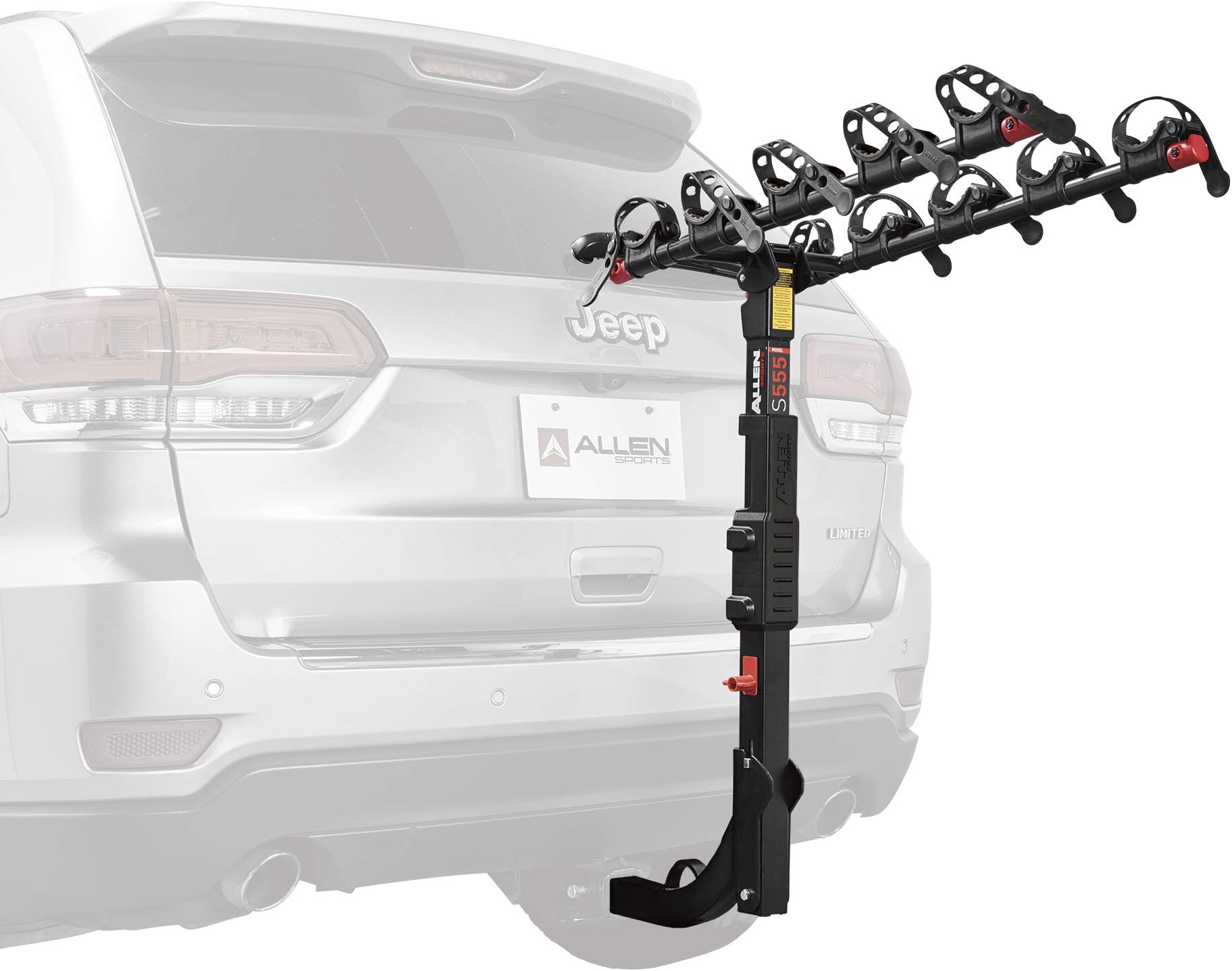 Sports Premier Hitch Mounted 5-Bike Carrier, Model S555 , Black