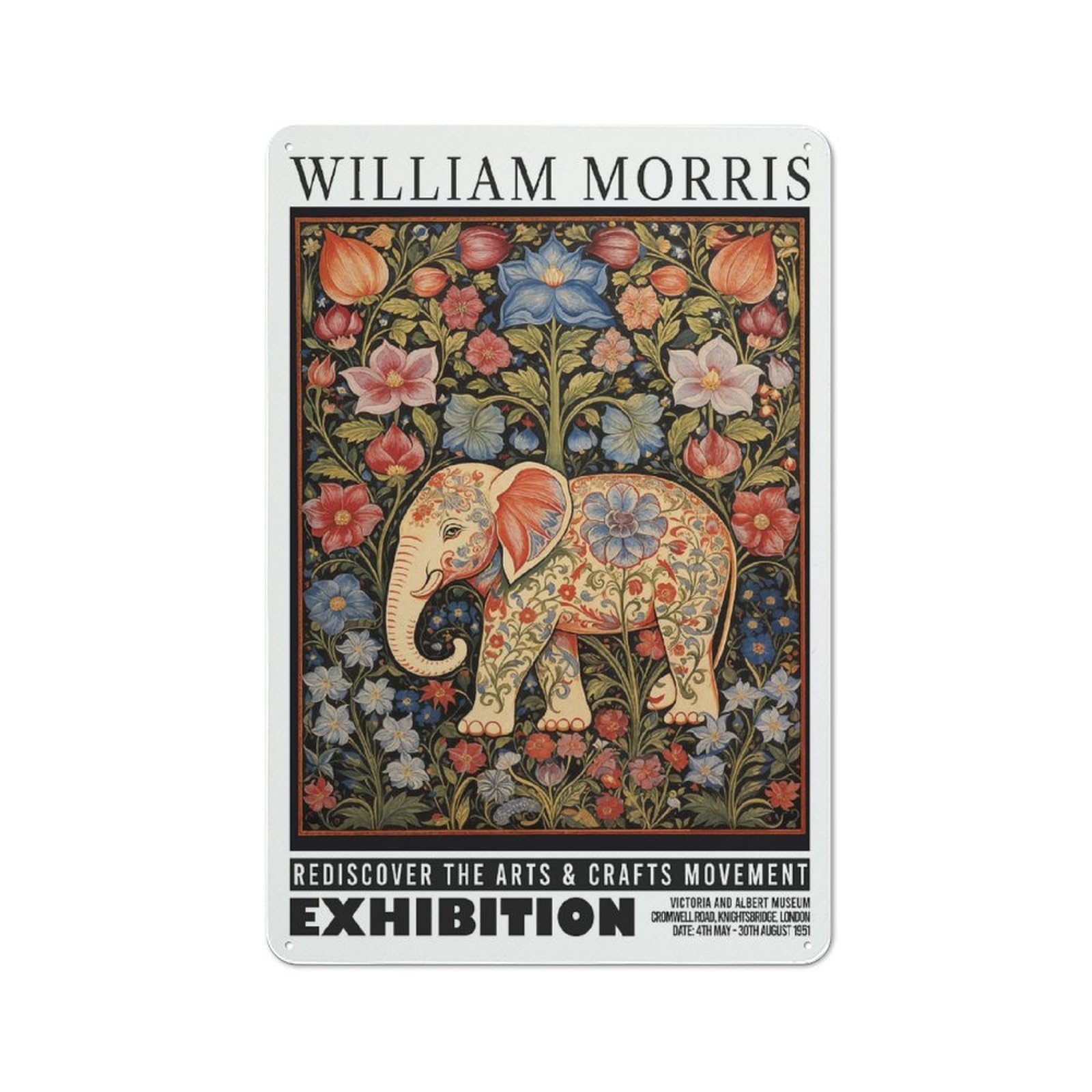Junmoney Style-22 Rustic Decorative Metal Sign 30X20cm Featuring Morris Dolphins Elephant Exhibition, Kitchen Wall Decor For Kitchen, Cafe, Pantry Or Dining Room