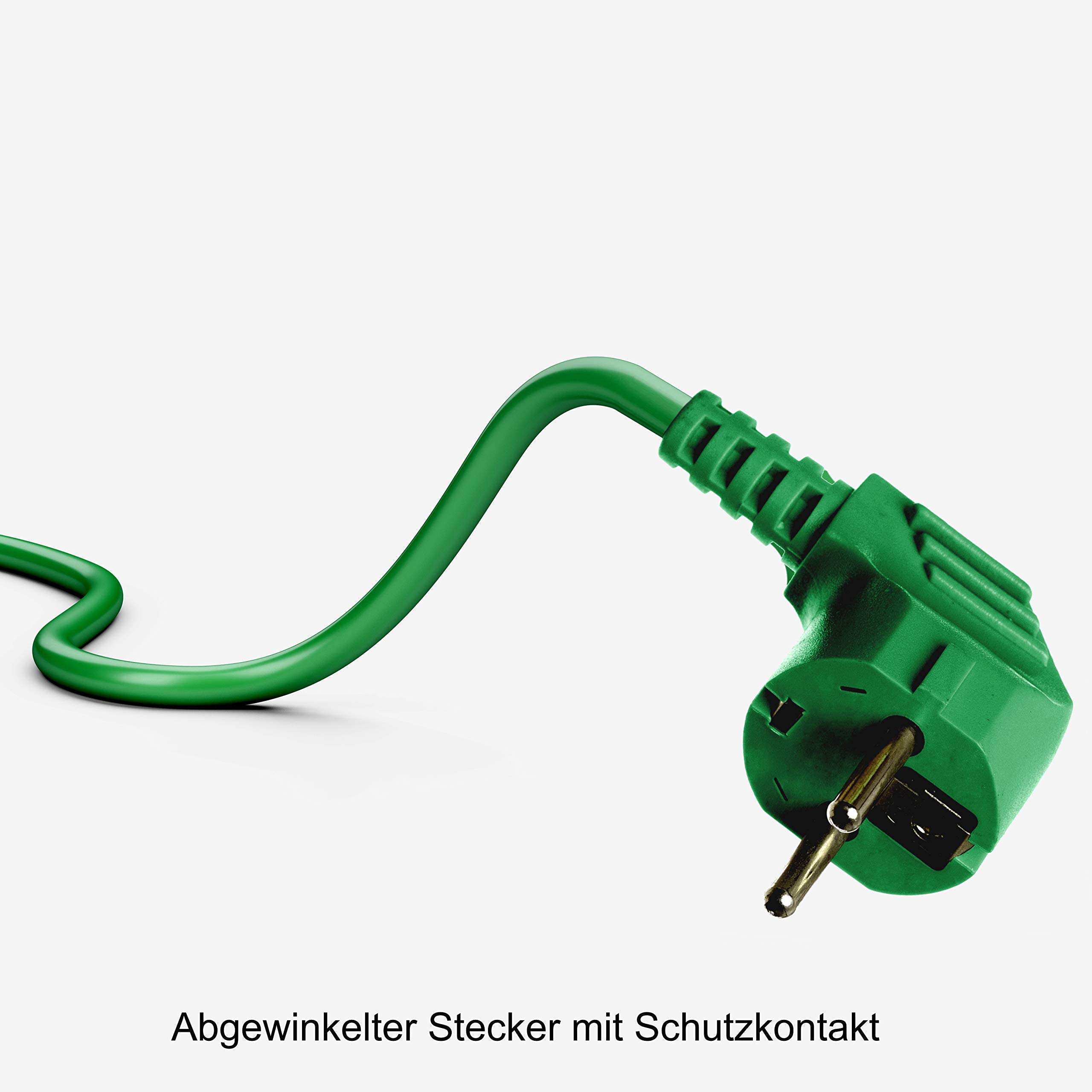 O&W Security 2er Set Verlängerungskabel Schuko 2x20 m – IP44 Innen/Außen, bis 3500 W, 2x1,5 mm², Spezialkunststoff-Ummantelung, grün, für Garten & Werkstatt