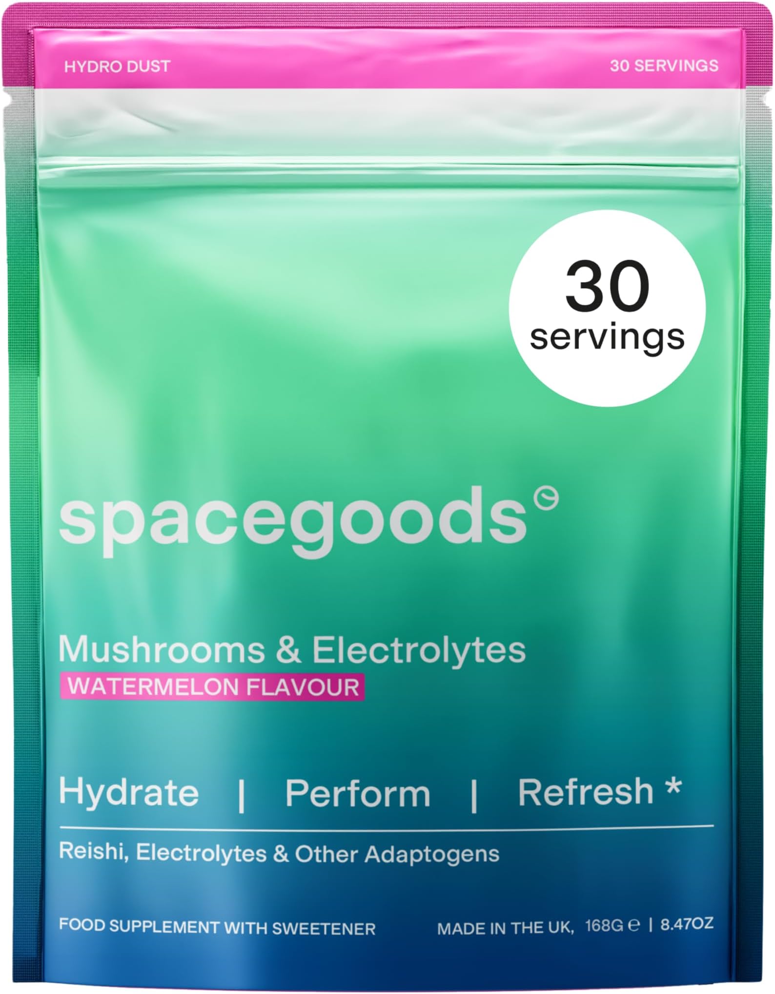 – Spacegoods Hydro Dust 174g | 30 Servings | Electrolyte Hydration Blend with Himalayan Pink Salt, Vitamin B & Zinc | Supports Energy, Mental Clarity & Immune Health | No Added Sugar | Watermelon