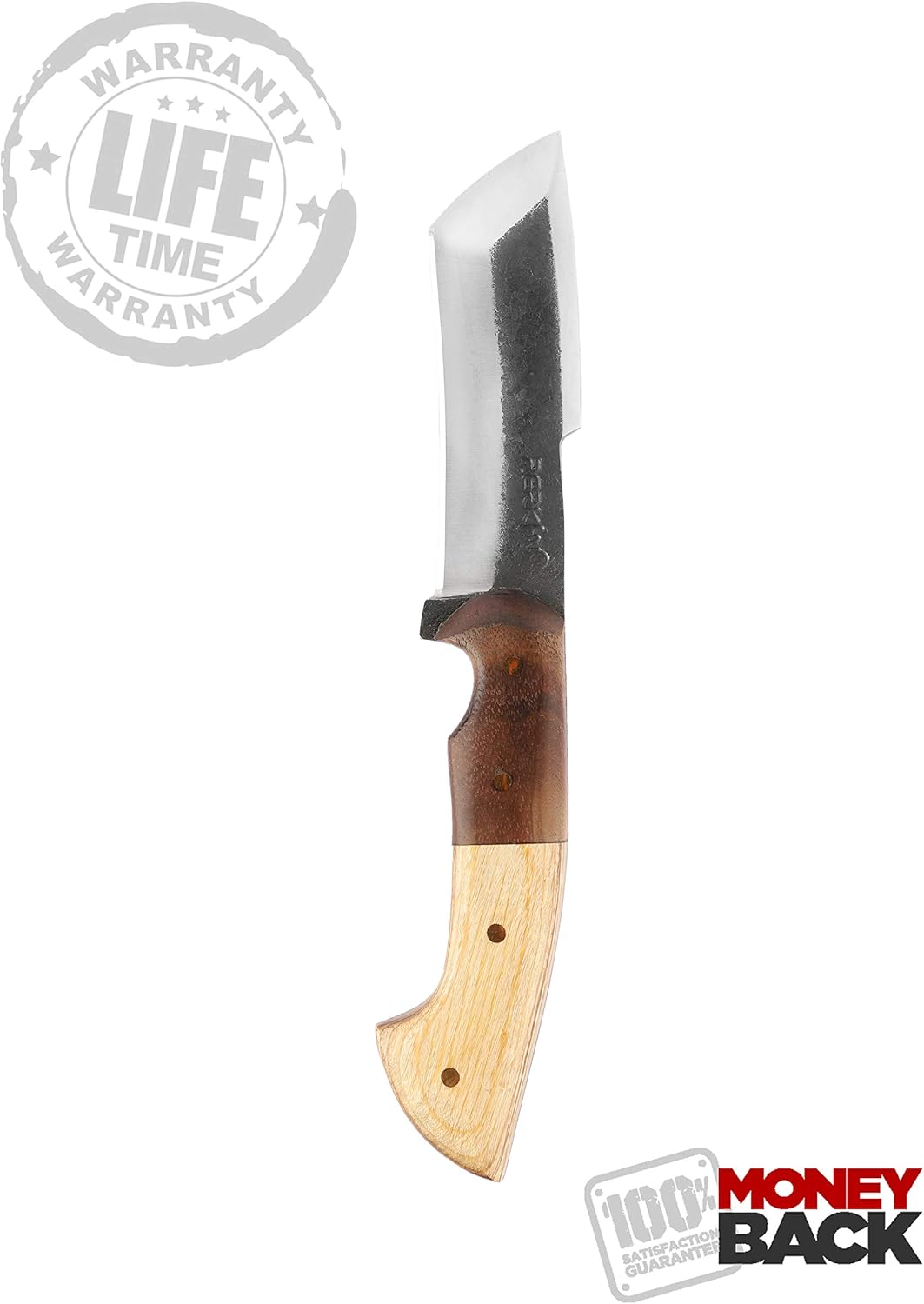 Perkin PK999 Handmade Fixed Blade Hunting Knives with Sheath-Full Tang Bushcraft Fix Tanto Blade Knife for Outdoor Camping, Survival, Hiking Adventures-Unisex Adults