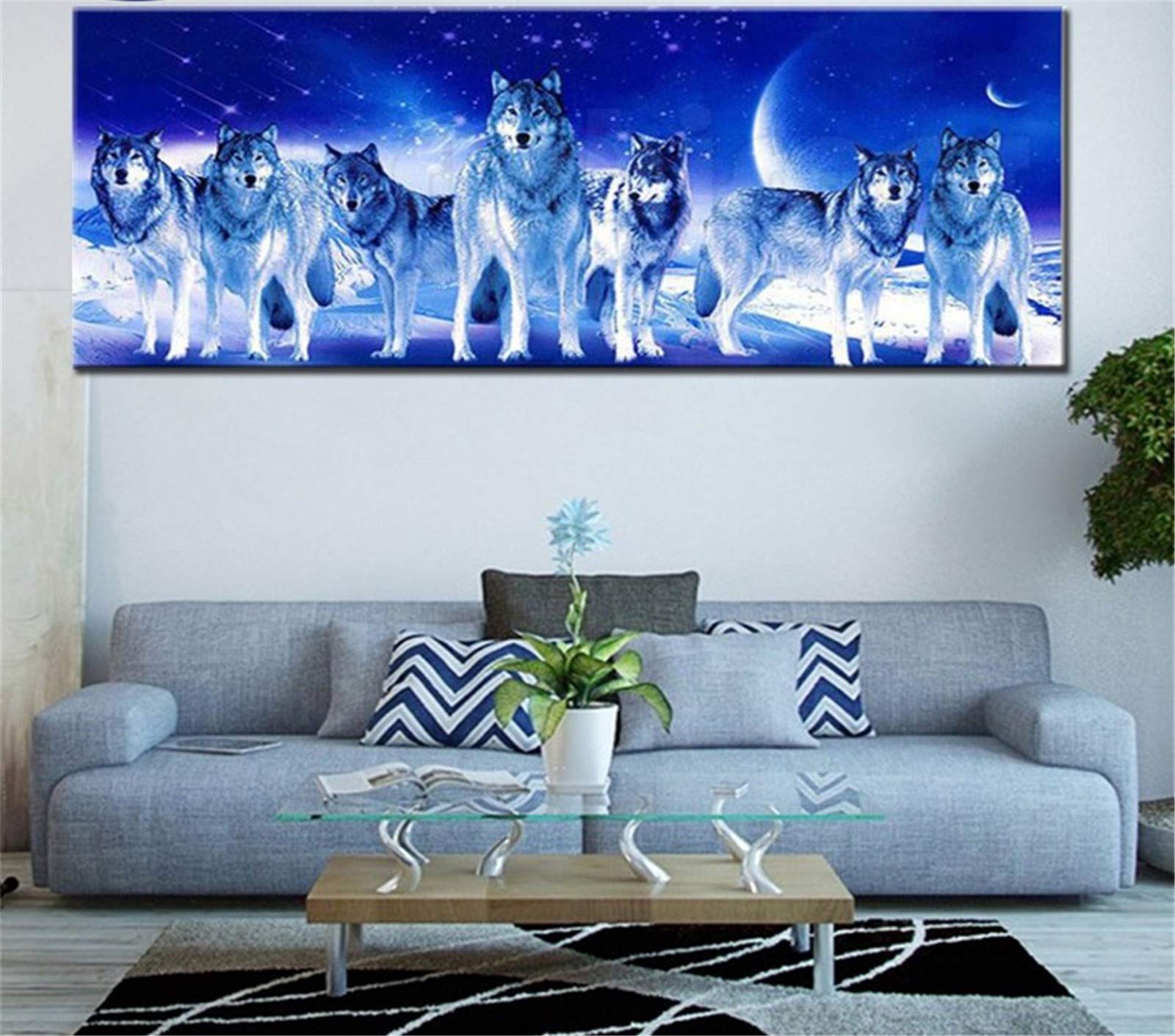 Diamond painting loups grand format pour décorer un grand mur vide en broderie 5D
