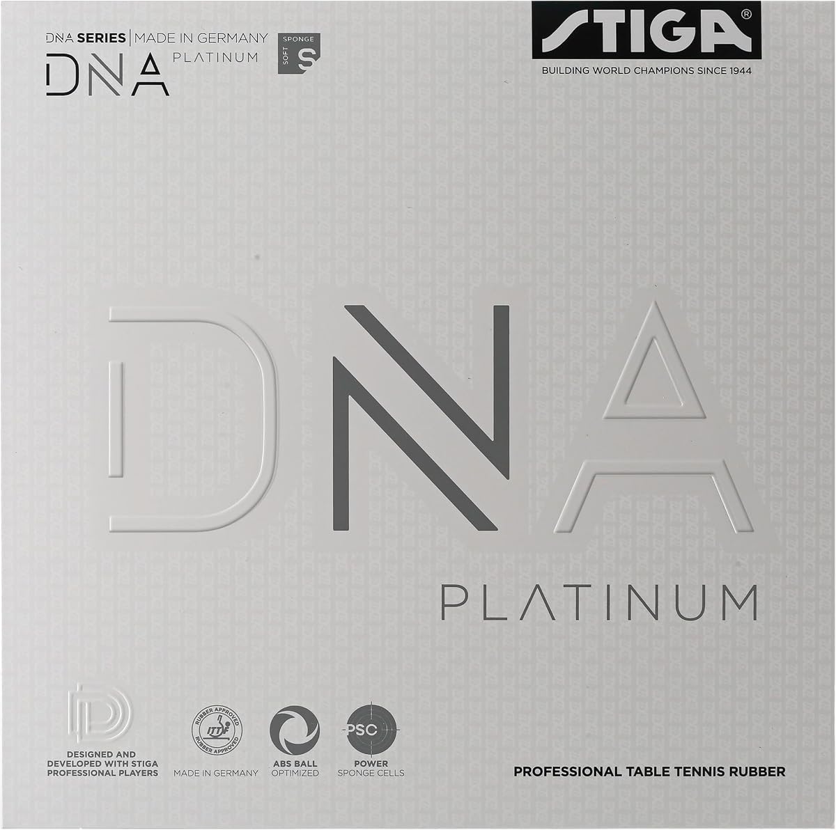 STIGA DNA Platinum S Table Tennis Rubber | Soft Sponge Advanced Professional Table Tennis Sheet for Maximum Control & Powerful Spins - Full Stroke Control - Made in Germany