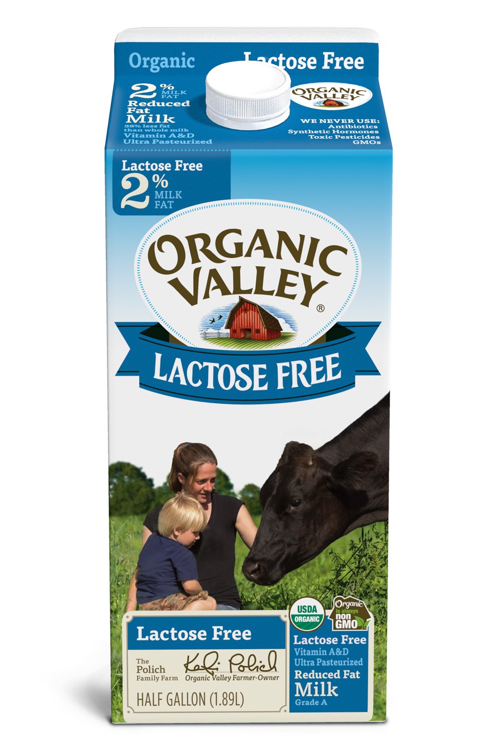 Organic Valley, Lactose Free, 2, Half Gallon, 64 fl oz
