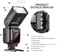 NEEWER NW-670 TTL Vaku LCD Kijelzővel Canon DSLR Fényképezőgépekhez - Speedlite Blitz Hot Shoe Csatlakozással 9