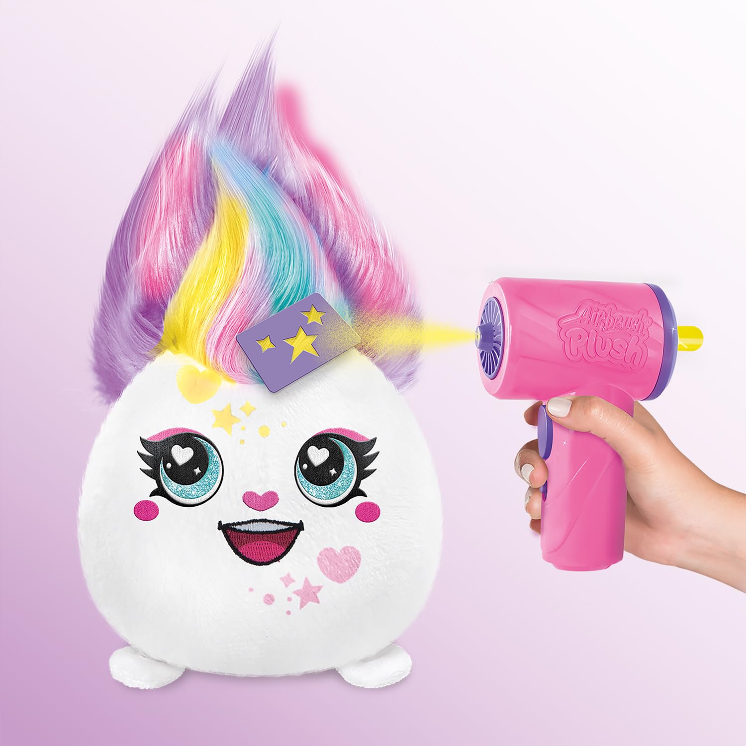 Canal Toys Hair'iffic Salon Airbrush Plush Doudou with Aerografo Stencil Stazione di Lavaggio Creativo Riutilizzabile