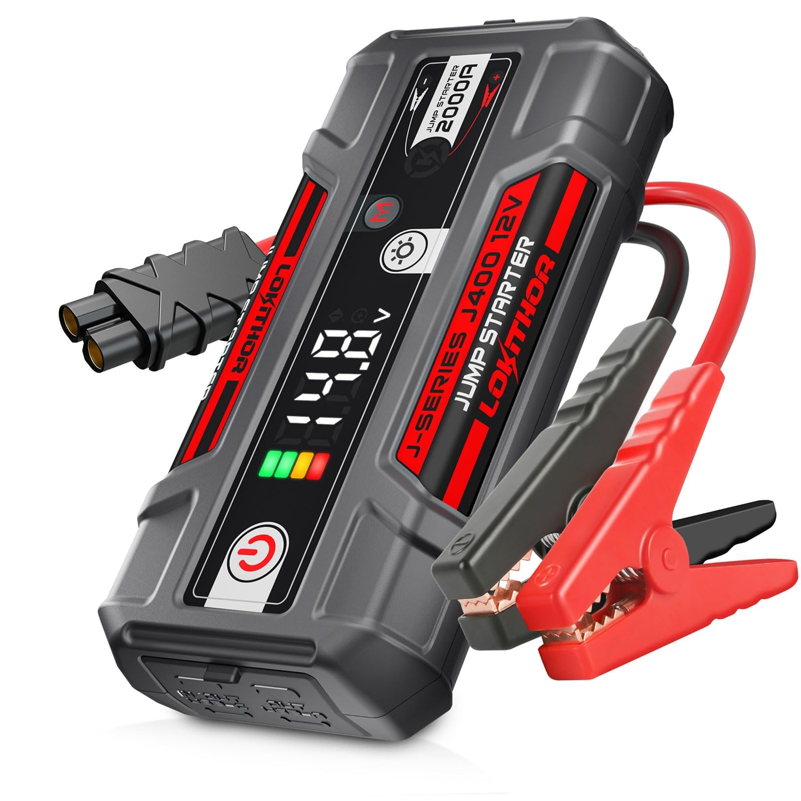 LOKITHOR J400 Portable Jump Starter 2000A, 12V Lithium Battery Booster with ConnectMax Tech, Smart Digital Display, Car Jump Box for Up to 8.0L Gas & 6.0L Diesel Engines