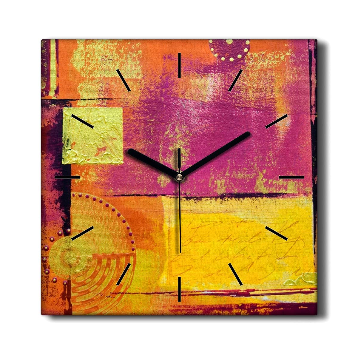 Décoration Murale Toile haut de gamme Coloray avec horloge abstraite intégrée