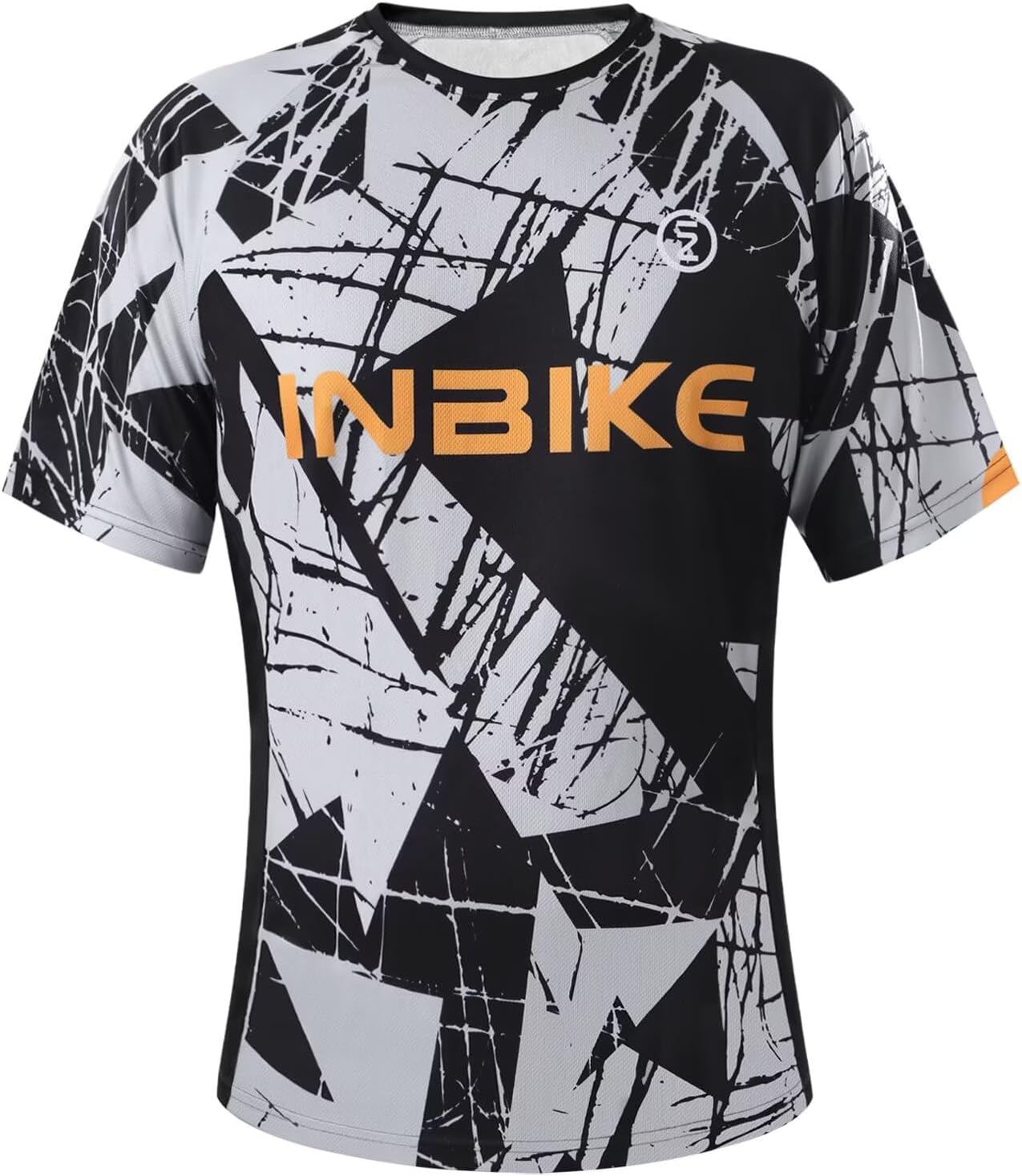 INBIKE Men's Mountain Bike Jersey, Moisture Wicking Short Sleeve Cycling Shirts, Quick Dry Breathable Bicycle Tops for Biking