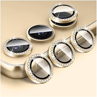 Kucheed Diamond Camera Lens Protector for Samsung Galaxy Z Flip 7, 9H Tempered Glass Back Camera Cover Screen Protector, Bling Anti-Scratch Individual Aluminum Metal Protective Ring