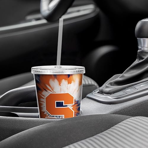 Miniatura 76 de Rico Industries NCAA Sports Team - Vaso transparente de 16 onzas con pajilla, vaso de viaje del color del equipo para fanáticos de los deportes