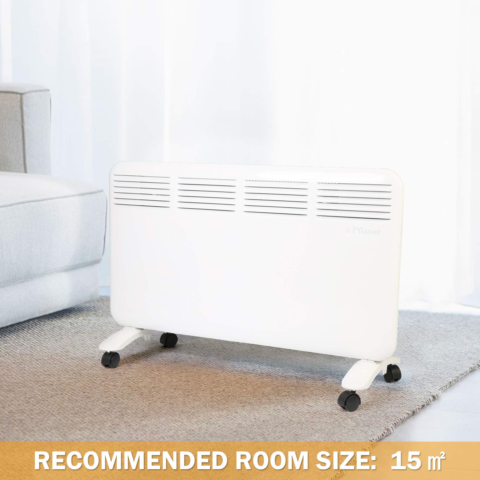 Amazon.com: Koreyosh Indoor Electric Space Heater Full Room Quiet Panel  Heater Room Wamer Convection Heating,Freestanding with Wheels/Wall  Built-up,Adjustable LED Digital Thermostat (1000W) : Home u0026 Kitchen