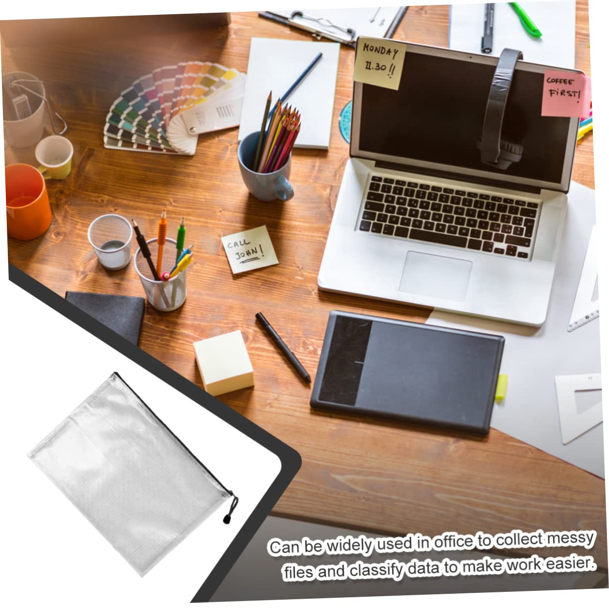 Borse File Cerniera Nero 10 Pezzi Pvc per Documenti Ufficio | Impermeabili, Resistenti allo Sporco e Difficili da Rompere, Back To School Party, Uso Multifunzione