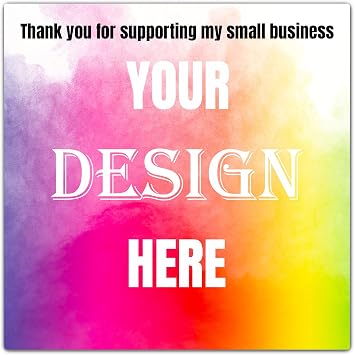 Custom 100-500 Stickers with Any Image Logo and Text - Personalized Labels for Business Logo, Thank You Notes Square, 3 Inch