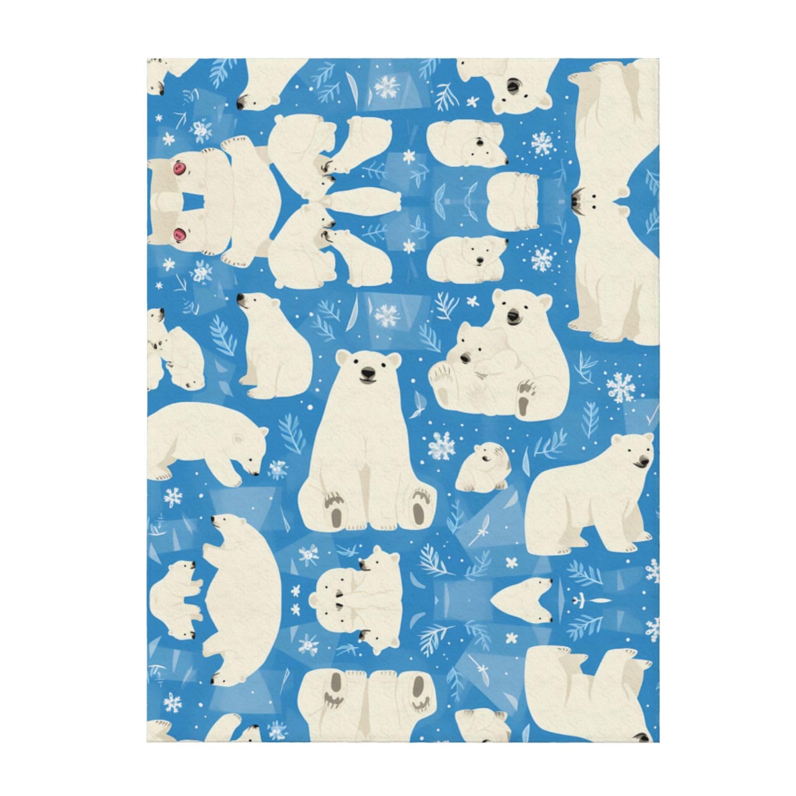 Couverture ours polaire grand plaid chaud léger lit canapé durable
