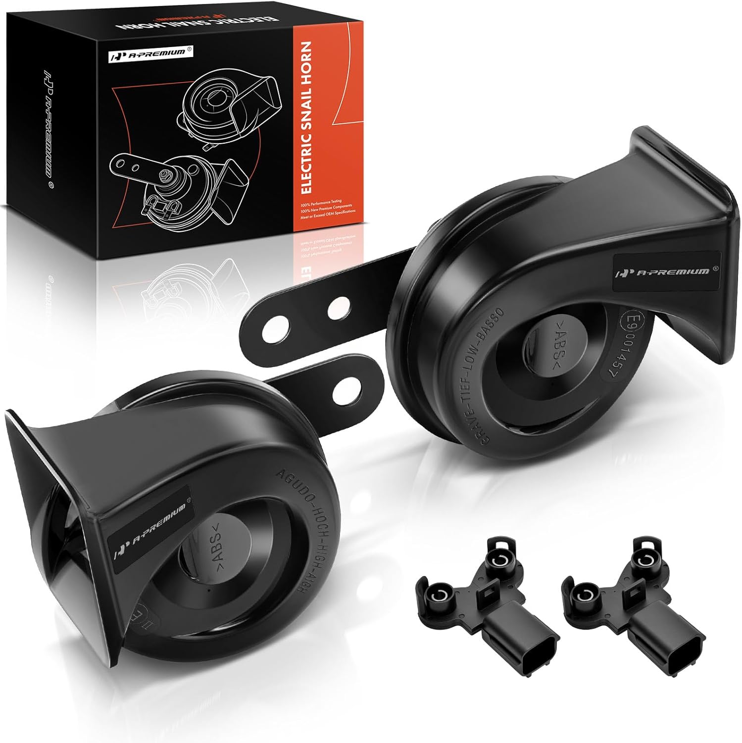 A-Premium 2 Pack Snail Horn Compatible with Hyundai Elantra, Sonata, Santa Fe, Accent, Tucson, Genesis, Veloster, Ioniq, Azera, Equus & Kia Soul, Optima, Sorento, Forte, Sportage, Rio, Sedona, Sedona