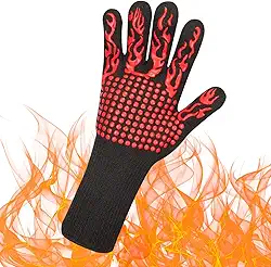 Luva Termica Para Churrasco Churrasqueiro Alta Temperatura Cozinha Forno Profissional Até 600ºC De 10 a 15 Segundos