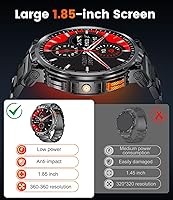 Vista 2 de Relojes inteligentes de pantalla grande de 1.85 pulgadas para hombre, compatibles con iOS Android, linterna LED, batería grande de 730 mAh