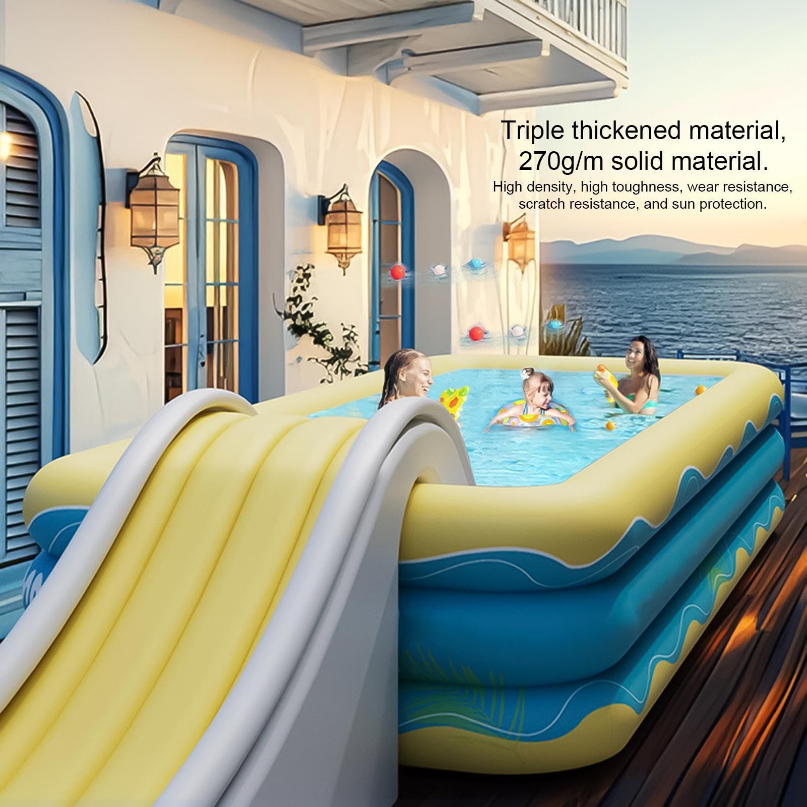 Tobogán Inflable de Agua para Piscina - Accesorios Hinchables Juegos De Verano | Tobogán Infantil Hinchable para Niños - para Jardín Exterior Patio Trasero Área de Juegos Césped Niños y Familia