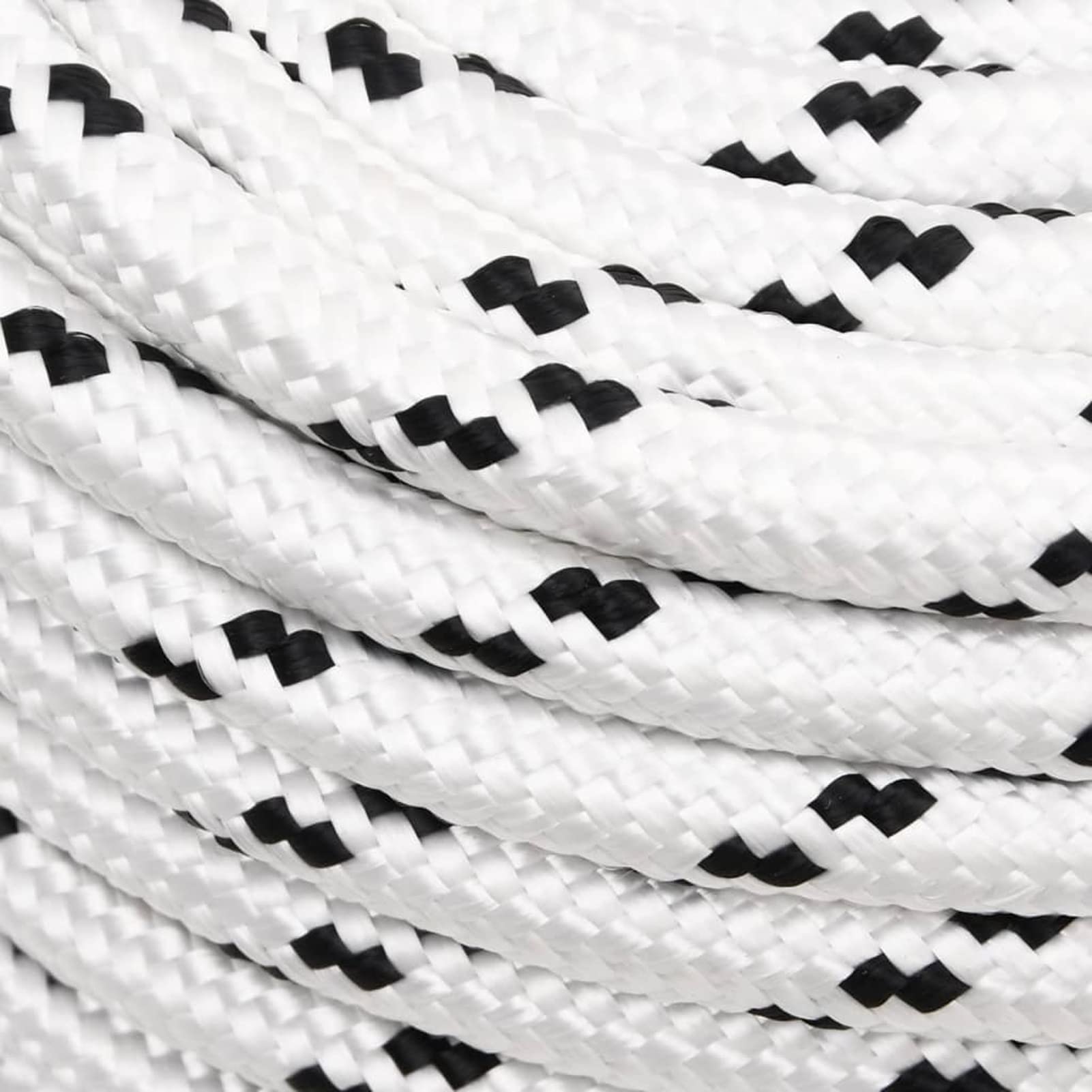 BaraSh Corda Intrecciata per Barca Bianca 14 mm x 25 m Poliestere,Corda Intrecciata,Accessori Ferramenta Corde,Fili e Catene Cavi e Funi-152779