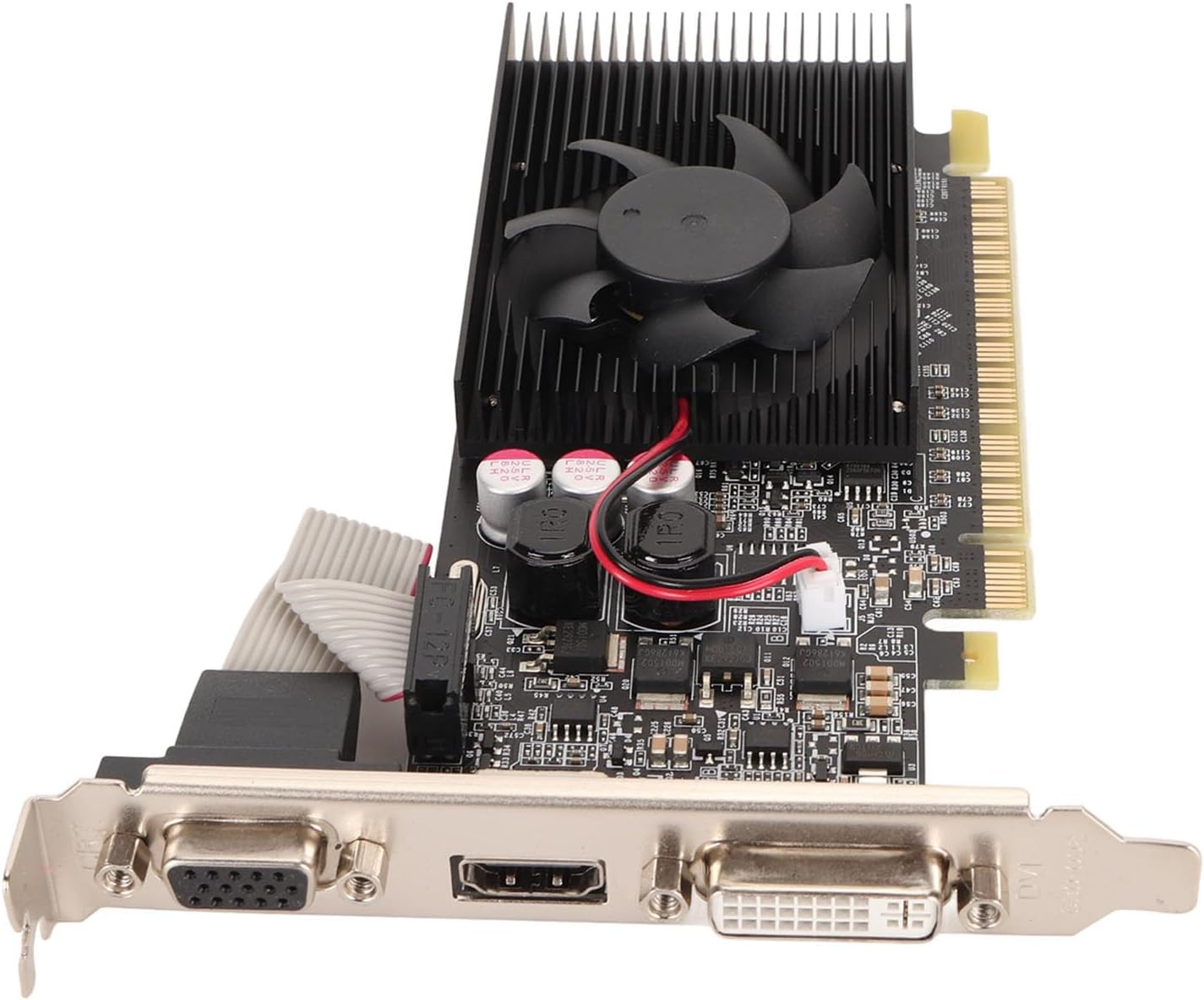 Zunate GT730 Graphics Card, 2GB GDDR3 64bit Video Graphics Cards Support VGA DVI HDMI, Single Fan Low Profile Graphics Card, PCI Express 2.0 x16
